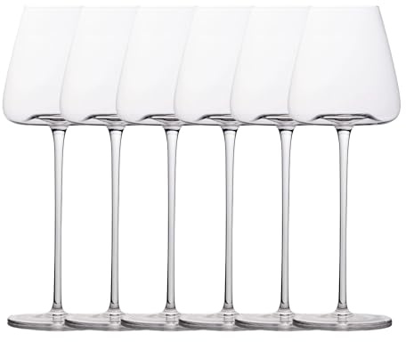 Intirilife 6x Verre à vin au design moderne - Capacité de 500 ml - Verre à vin rouge vin blanc, calice, lavable au lave-vaisselle, verre en cristal, résistant aux chocs