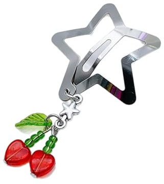 Domasvmd Star Hairslide Vielseitige Haarspange Fransen Kette Anhänger Hairclip Y2k Haarnadel Kirsche Kopfbedeckung Dekoration Bequeme Haarspange