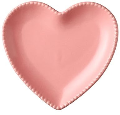 OKUMEYR Piatto in Ceramica Forma di Cuore Rosa Portata Multipla per Frutta Dessert e Snack Elegante Piattino da Cucina Sicuro e Resistente