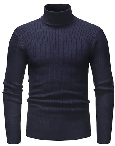 Pull Col Roulé Homme - Pull en Tricot Stretch Homme Mode Moelleux Pull Léger Coupe Classique Manches Longues Couleur Unie Décontractée Chemise Pullover Homme Automne Hiver Vetement
