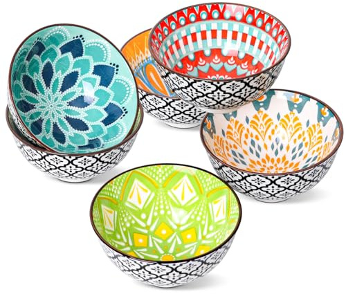 Yopinmall Keramik 6er Set 10 OZ, 12 CM Porzellan Schalen Müslischalen Dessertschalen Suppenschalen für Müsli Suppen Salat Nudeln Ramen Reis