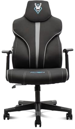 Woxter Stinger Station Alien Titanium - Silla Gaming Oficina (Gamer, Eje Acero, Levantamiento por pistón, Tela Transpirable, Ergonómica, Reposabrazos, Altura Ajustable)