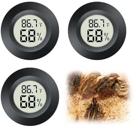 3 Reptile Thermometer,Vivarium Thermometer,Hydrometer,Full Display,Accurate Reading,Switchable Celsius/Fahrenheit,Suitable for Greenhouse Basement Lizard Spider Box