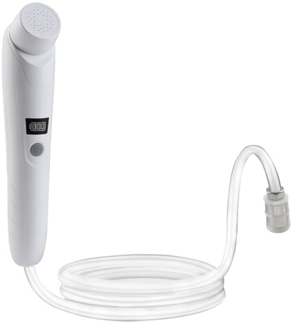 AZXJC Portable Outdoor Shower,Handheld Electric Shower,IPX6 Waterproof,USB Charging,Built-in Battery,Compact and Portable,Suitable for Outdoor Camping,Beach Bathing,Hiking,pet Bathing (White)