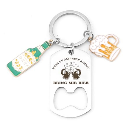 RRIGETEN Oktoberfest Geschenk Flaschenöffner Schlüsselanhänger, Bier Geschenke Für Männer, Männertag Geschenke Bier, Geschenk Für Bierliebhaber, Lustige Geschenke, Weihnachtsgeschenke