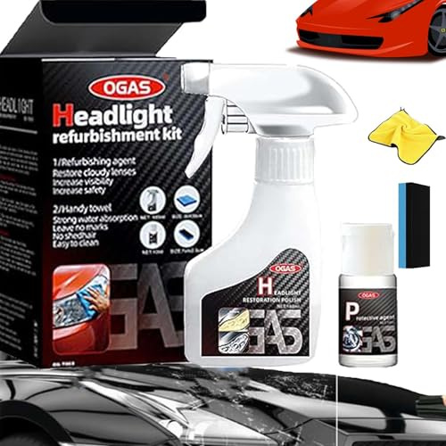Headlight Restoration Polish Kit, Headlight Cleaner,2025 New Automotive Renewal Kit,Improve Nighttime Visibility For Brighter,Clearer Headlights,Suitable For All Vehicles (1SET)