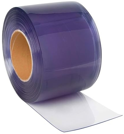 VOSS.farming 25m Rolle PVC Vorhang 200x2mm Transparent Premium Streifenvorhang Bis -20°C, Lamellenvorhang