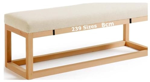 ILiemao Cojín Grueso De Algodón para Banco para Jardín Cuadrado para Silla Asiento Suave para Taburete Grande Acolchado Cojin para Jardin Tamaño Personalizado Cojines Bancos(Beige,60x90 cm)