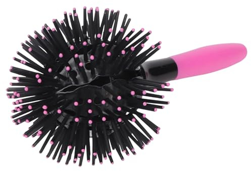 Spazzole Arricciacapelli A Rotonda 3D, 21,5 Cm Spazzola Ad Aria Sferica, Massaggio Del Cuoio Capelluto A 360 Gradi Per Donna, Strumento Lisciante Portatile Con Struttura Cava Per Cura A Casa