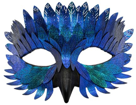 OuryTech Venezianische Maske, Karneval Masken, Vogel Maske für Herren und Damen, Rabe Eule Kostüm für Karneval, Mardi Gras und Cosplay Party (Typ A)