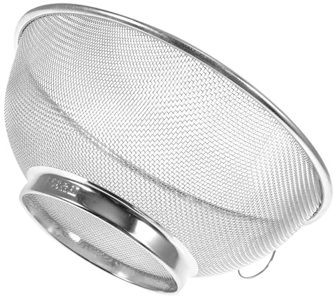 NULYLU Stainless Steel Mesh Strainer Basket Fine Mesh Rice Washing Colander Practical Kitchen Draining Sieve for Vegetables Fruits Pasta Beans Indoor Cooking Outdoor Camping Use