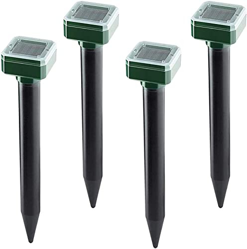Solare Repellente per Talpe Ultrasuoni,per Anti Talpa con IP65 Impermeabile, per Talpe da Esterno per Giardino，Scaccia TaIpe (quadrato /4) (quadrato 4)