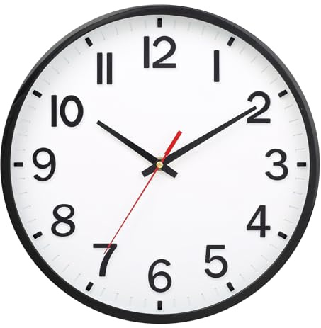 Moiubik Funkuhr Wanduhr 20 cm Geräuschlos Modern Batteriebetrieben