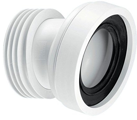 McAlpine WC-CON7A 14 Degree Angle Rigid WC Connector, White
