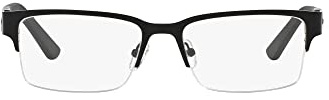 Armani Exchange A|X Mens AX1014 Rectangular Prescription Eyewear Frames, Black/Demo Lens, 53 mm