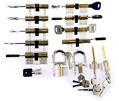 TPM Go 14-teiliges transparentes Lockpicking-Zylinder-Set zum Üben, professionelles Schlosser-Trainingsset
