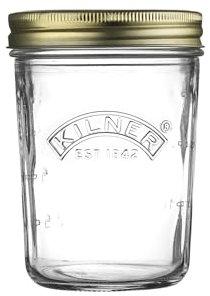 Kilner Wide Mouth Preserve Jar 0.35L (350ml) Glass Storage Jar with Vacuum Seal Lid Ideal for Preserving Whole Fruits Vegetables Pickles Jams