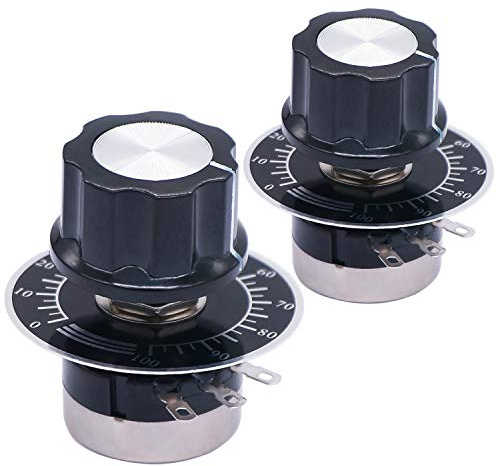 TWTADE / 2pcs rv24yn20s b502 5k ohm Single Turn Rotary Carbon Linear Variable Potentiometer,Used for Inverter speed regulation. Motor speed control + 2pcs A03 knob + 2pcs dials