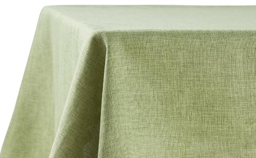 Decomira Bordsduk Vattenavvisande Linnelook - Fläckskydd, Tvättbar - Trädgårdsduk Utomhus, Dukmatbord - Grön - 130x220 cm