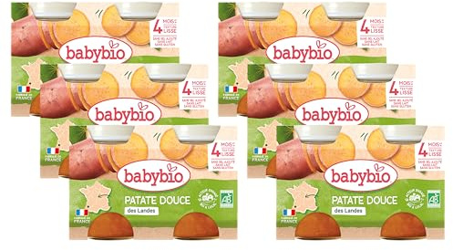 Babybio - Petits pots - Patate Douce - 2x130g - 4+ mois - BIO - Lot de 6