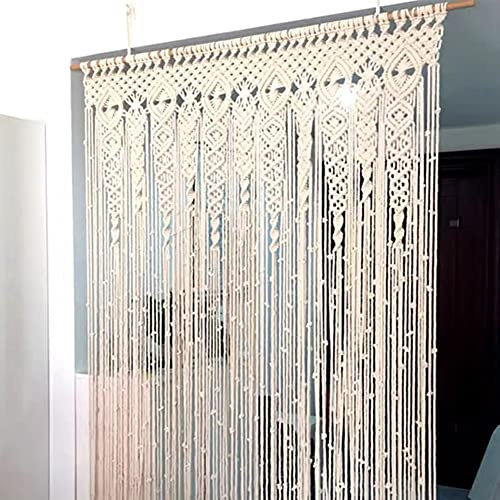 FIYSON Makramee Wandbehang Tapisserie, Handgemachte makramee Vorhang tür, makramee türvorhang, makramee Vorhang Boho Türvorhang, für Fenstervorhang Türvorhänge Hochzeit Hintergrund (100 * 200cm)