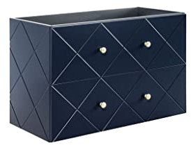 PIASKI Mobile per lavabo da 90 cm Elegance Blue, mobile da lavabo sospeso, mobile da lavabo con ante fresate, mobile da lavabo con piano di lavoro o lavabo (solo mobili)