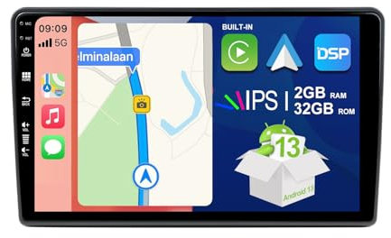 BXLIYER Android 13 Autoradio für FIAT Ducato/Citroen Jumper/Peugeot Boxer - Rückfahrkamera KOSTENLOS - 2G+32G - IPS 9 Zoll 2 Din - DAB Lenkradsteuerung WiFi Carplay Android Auto Bluetooth DSP
