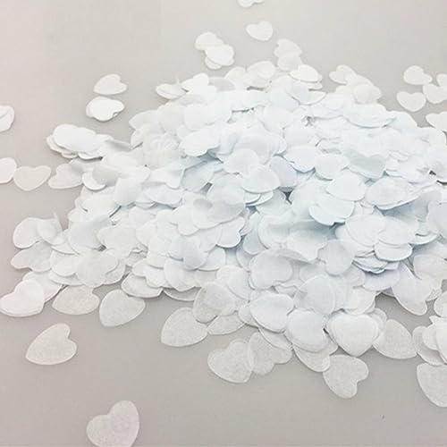 ARMYJY 10000pcs Tissue Paper Biodegradable White Heart Confetti Birthday Party Wedding,white