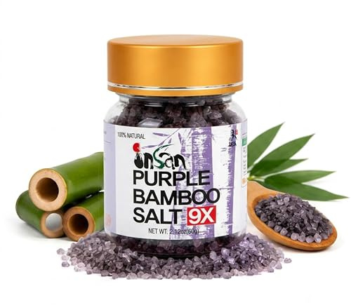 Insan Bamboo Salt 9X Roasted – Korean Wellness Mineral Salt - Alkaline Sea Salt Crystal for Cooking, Cleansing, Detox & Beauty Rituals, Crystal Salt 60g