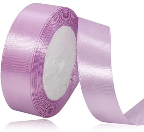 Presentband lavendel 25 mm bred, 23 meter satinband champagne rosa tyg band konsthantverk, bröllopsdekoration, jul, hårbågar, buketter, födelsedag och presentförpackning
