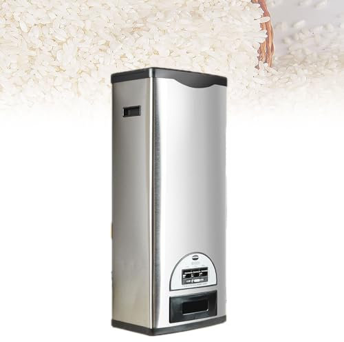BDJSN Stainless Steel Cereal Container, 3 Gear Rice Sealed Cylinder, 10kg/25kg/30kg Rice Dispenser With Automatic Metering Food Storage, for Cereals, Feed, Pet Food