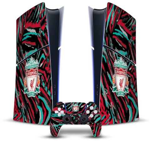 Head Case Designs Officially Licensed Liverpool Football Club Abstract Brush Art Vinyl Gaming Skin Decal Compatible With Sony PlayStation 5 PS5 Slim Digital Edition Console & DualSense Controller