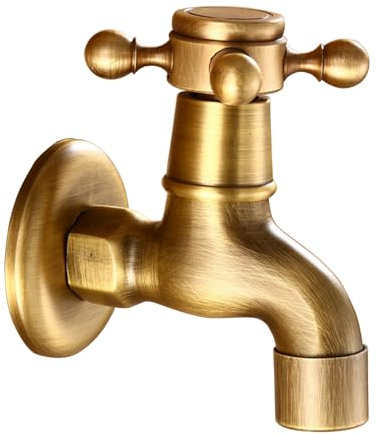 SXWYLZ Wasserhahn 1/2 Zoll Garten Antik Outdoor Wasserhahn Wandmontage Wasserhahn Wandmontage Kaltwasser Wasserhahn Retro Nostalgie Waschbecken Antike
