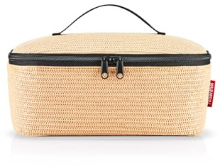 reisenthel coolerbag M Pocket Raffia Black – Kühltasche mit Obermaterial aus recycelten PET-Flaschen – Ideal für das Mittagessen unterwegs