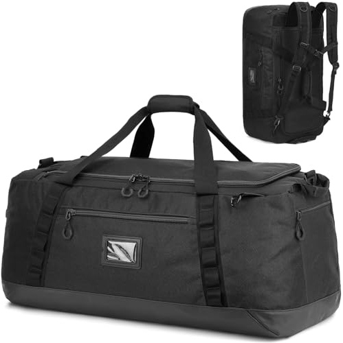 TUGUAN Bolsa de Viaje Grande 100L XL para Hombre y Mujer Bolsas Deporte Extra Grandes XXL con Mochila Función Fin de Semana Camping Duffle Bag Equipaje Mano, Negro