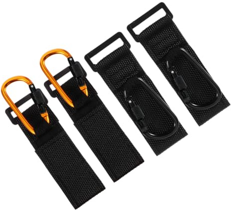 Kisangel 4piezas Ganchos para Cochecito de Clip para Bolsa de Pañales Accesorios para Cochecito Color Negro para Supermercados y Guardería
