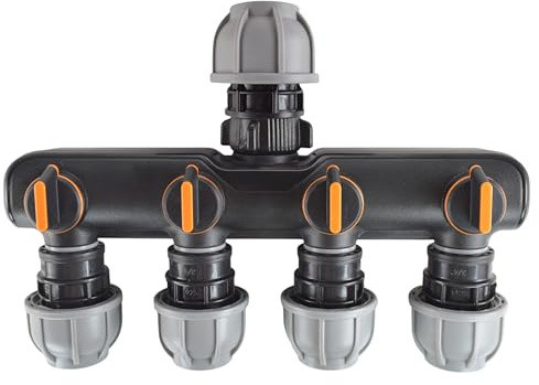 Mdpe CompessionWater Supply Pipe Manifolds Splitters for 25mm Or 32mm Mdpe Pipe,Ideal for Irrigation,2 Way or 4 Way (25mm-4way-straight)