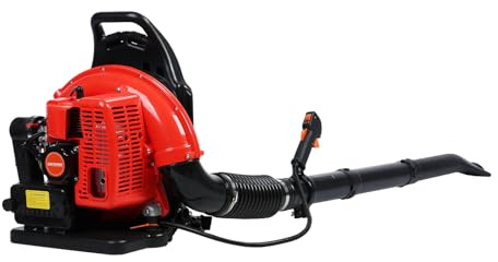 Petrol Leaf Blower, Garden Blowers and Vacuums with 665CFM Air Volume, 63CC 2-Stroke Backpack Leaf Blower for Driveways, Patios, Lawns, Gutters and Outdoor Cleaning