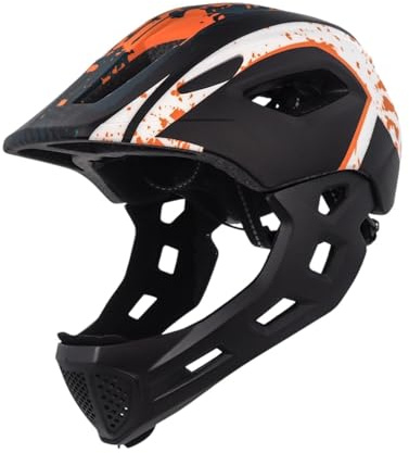 Casque de vélo intégral absorbant les chocs pour vélo de route, scooter, garçons, noir, orange, blanc