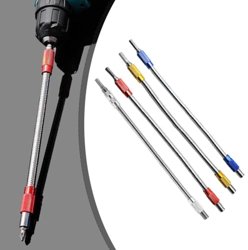CashMuch Metal Flexible Drill Bit Extension, 300Mm Long Hex Shank Drill Bit Extension For Hand Drills And Eltric Drills, 6.35Mm Hex Hd Flexible Drill Hose For Tight Spaces