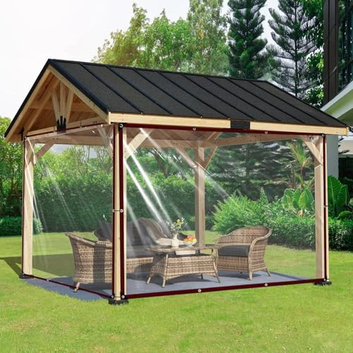 Waterproof Tarpaulin with Eyelets - Transparent Tarp for Balcony, Windbreak/Sandbox, Outdoor Use, Garden Furniture, Clear Tarp for Rabbit Hutch/Conservatory Clear,8X8ft