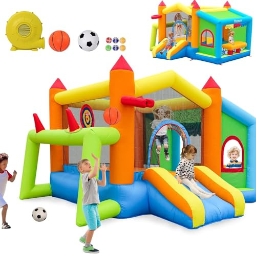 FBSPORT hüpfburg utomhus med fläkt 292 × 246 × 175 cm hoppborg
