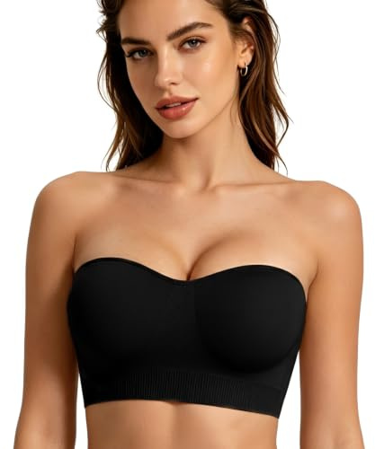 KAKALATLJ Strapless Bras for Women, Non Slip Wireless Seamless Push Up Supportive Lift Breathable Comfortable Bandeau Bras