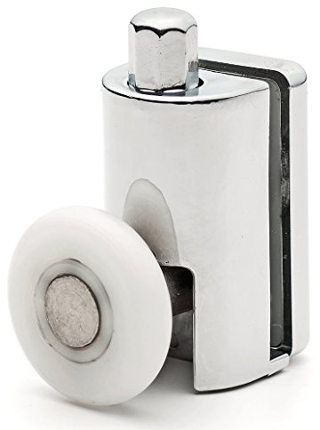 ShowerPart Single Bottom Shower Door Rollers, 23mm Diameter, 6mm Thickness, Chrome, 2x Pack