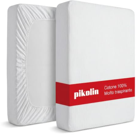 PIKOLIN Home - Funda de Colchón 105 x 190/200 cm 100% Algodón Cutí Sanforizado - Transpirable y Absorbente, Ajustable hasta 32 cm, Protector Colchón Lavable y Duradero - para Cama de 105 cm