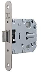 Tesa Assa Abloy - Cerradura de doble cerrojo para alto tráfico, 2004U, Frente Redondeado, Niquelado