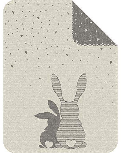 s.Oliver Babydecke Junior 1182 / Kinderdecke mit zuckersüßem Häschen Motiv/Kuscheldecke Baby 075x100 cm/hochwertig verarbeitete Schmusedecke aus kuschelweicher Baumwollmischung
