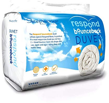 Sleepworks 16.5 Tog Extra Warm Cosy Respond Bounce Back Double Bed Size Microfibre Heavy Winter Duvet Quilt, Embossed Soft Touch, Made In The UK (200cm x 200cm) By Littens