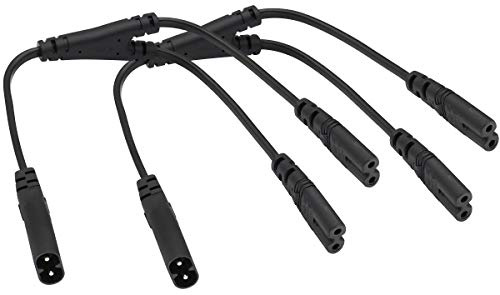 AAOTOKK IEC 320 C8 zu Dual C7 Y Splitter Stromkabel, 10A, 125V, Bild 8, Männlich Bis Doppel-Buchse AC Konvertierungskabel Für LED-TV, 0.3M