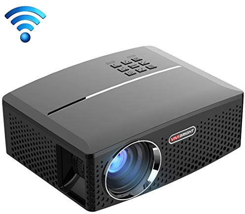 CHANYO Portable projector, Adjustable distance GP80UP Android WiFi LED Projector 1800LM 800x480 Home Theater with Remote Controller, Support HDMI, VGA, AV, USB Interfaces, EU/US/UK/AU Plug Optio